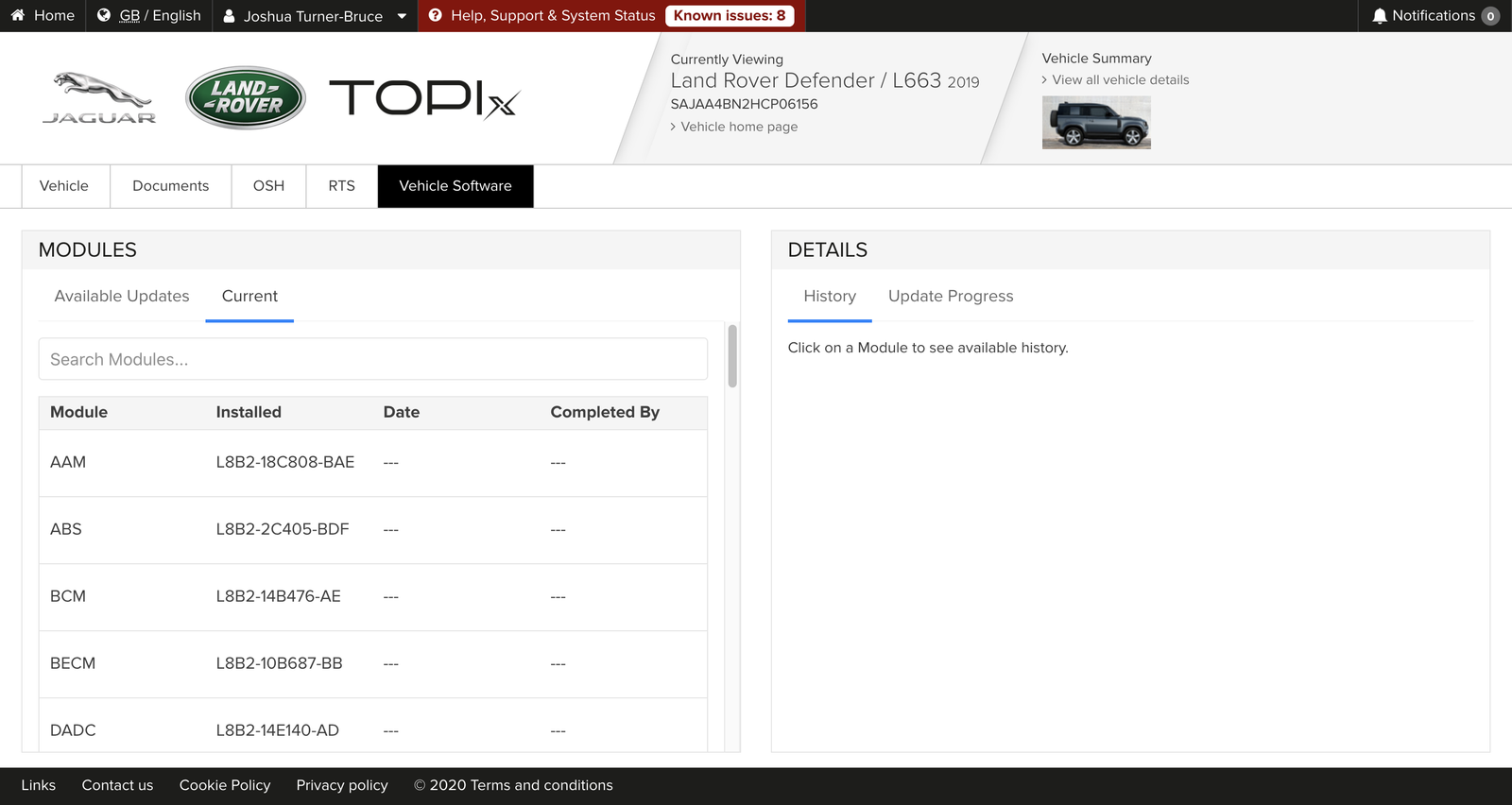 TOPIx SOTA Software Over The Air updates for Defender L663